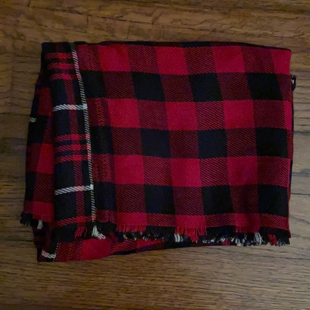 Red Plaid Infinity Scarf